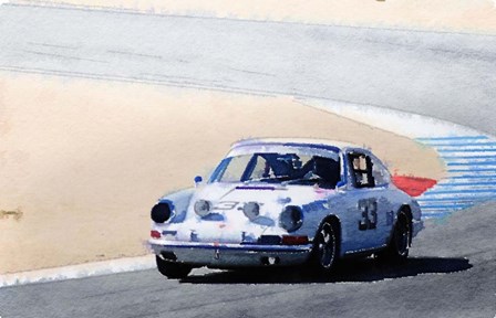 White Porsche 911 in Monterey by Naxart art print