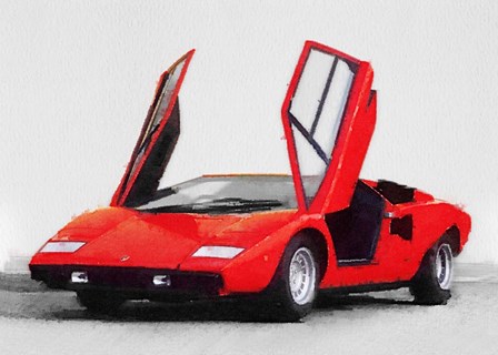 1974 Lamborghini Countach Open Doors by Naxart art print