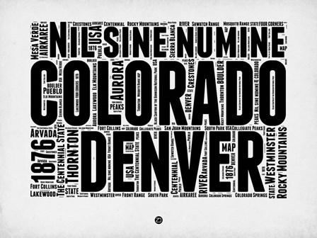 Denver Word Cloud 2 by Naxart art print