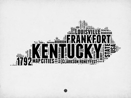 Kentucky Word Cloud 2 by Naxart art print