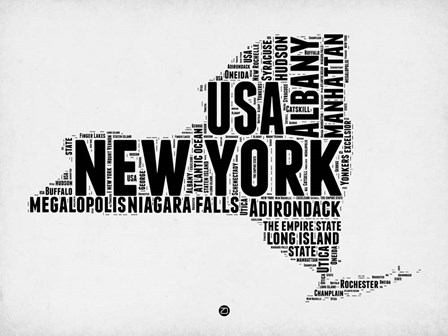 New York Word Cloud 2 by Naxart art print