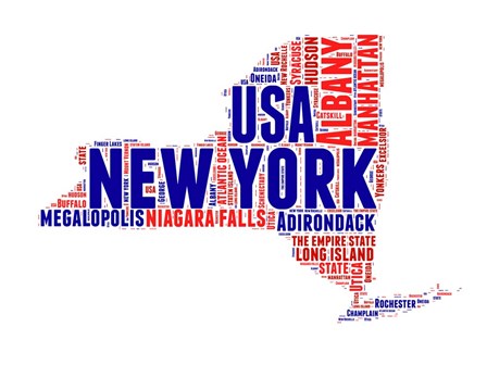 New York Word Cloud Map by Naxart art print