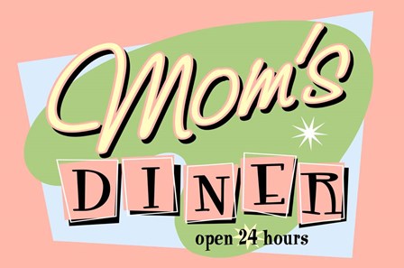 Moms Diner Retro Pink by RetroPlanet art print