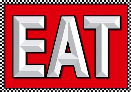 EAT Solid With Checkerboard by RetroPlanet art print