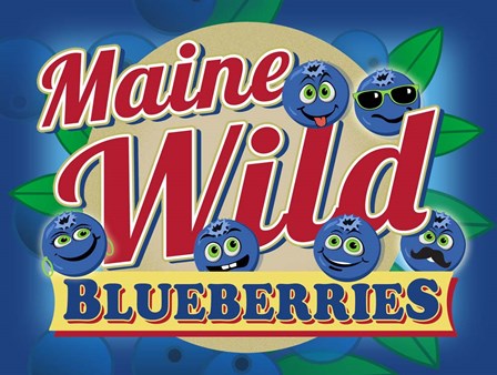 Maine Wild Blueberries by RetroPlanet art print