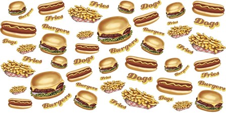 Burgers Fries Dogs by RetroPlanet art print