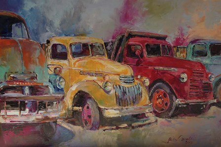 Trucks In Montrose by Richard Wallich art print