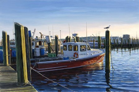 Red Boat At Galilee by Bruce Dumas art print