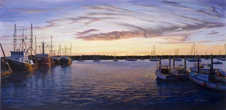 Dusk At Stonington Harbor by Bruce Dumas art print