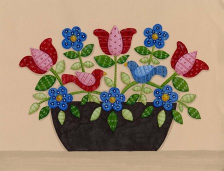 Two Birds With Flowers by Debbie McMaster art print