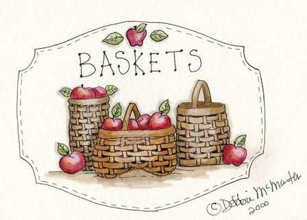 3 Baskets by Debbie McMaster art print