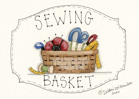 Sewing Basket by Debbie McMaster art print