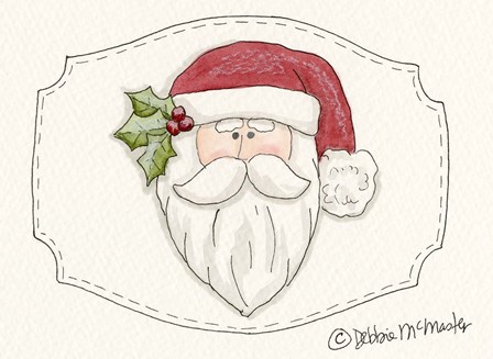 Santa Head by Debbie McMaster art print