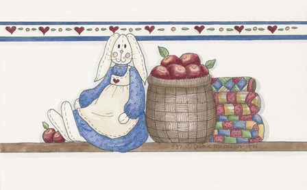 Apple Bunny by Debbie McMaster art print