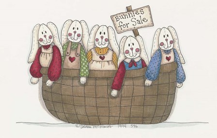 Bunnies For Sale 2 by Debbie McMaster art print