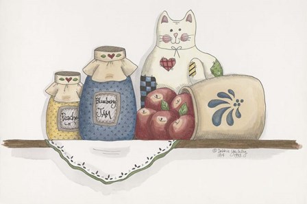 Patchwork Cat Jam by Debbie McMaster art print