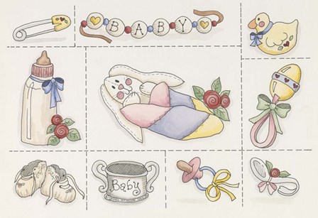 Baby Collage by Debbie McMaster art print