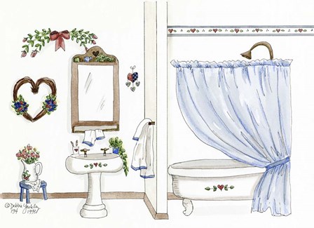Country Bath 1 by Debbie McMaster art print