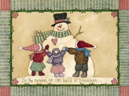 Snowman Hugs by Debbie McMaster art print