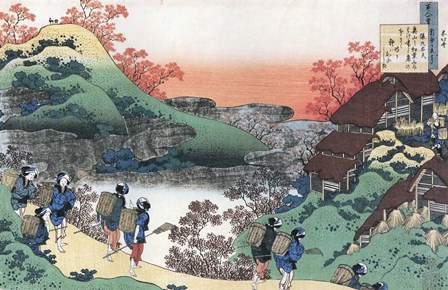 Farm Women Return from Collecting Mushrooms by Katsushika Hokusai art print