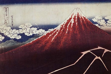 Lightning Below the Summit, c. 1823 by Katsushika Hokusai art print