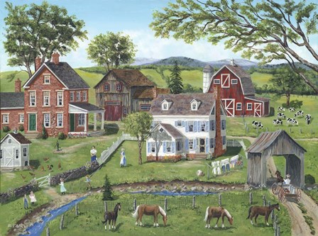 Chatting Across the Fence by Bob Fair art print