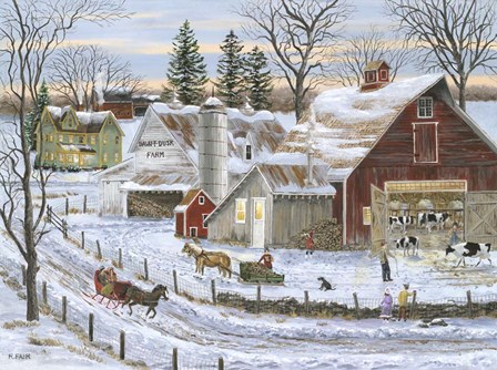 Dawn-T-Dusk Farm by Bob Fair art print