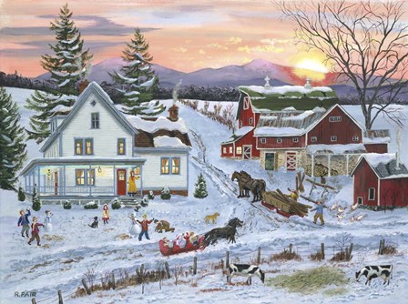Duelling Snowmen by Bob Fair art print