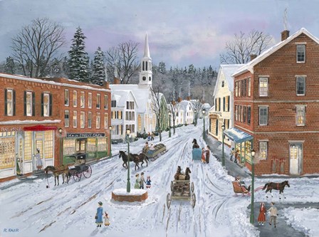 Main Street in Winter by Bob Fair art print