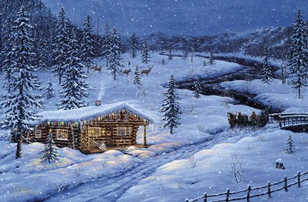 Winter Cabin by Jeff Tift art print