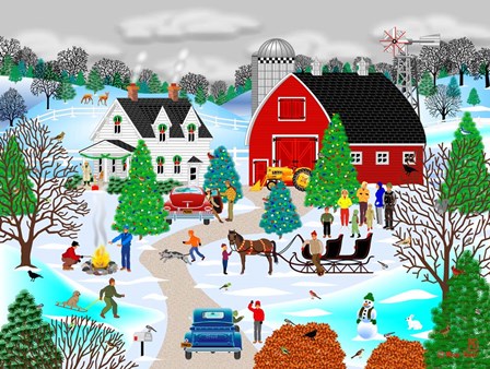 Christmas on the Farm by Mark Frost art print
