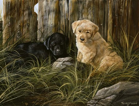 Lab Pup Pair by Trevor V. Swanson art print