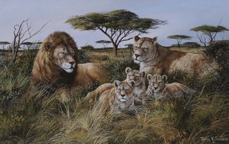 Lion Family by Trevor V. Swanson art print