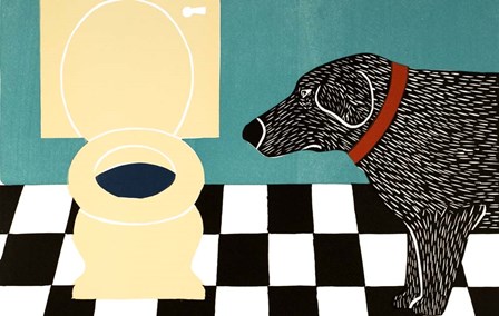 Water Bowl Bad Dog by Stephen Huneck art print