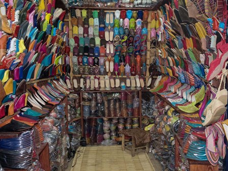 Shoe store, Essaouira, Morocco by Panoramic Images art print
