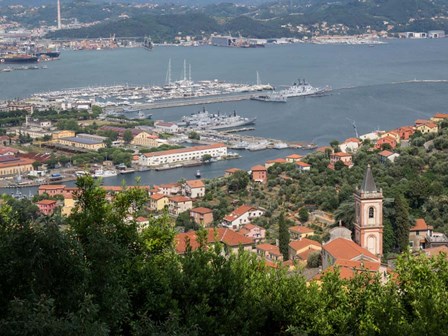 Harbor with Italian Naval Vessels, La Spezia, Liguria, Italy by Panoramic Images art print
