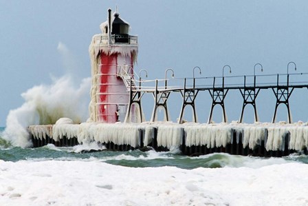 South Pier Lighthouse, South Haven, Michigan by Panoramic Images art print