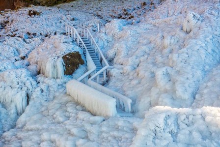 Frozen Staircase by Seljalandsfoss Waterfall, Iceland by Panoramic Images art print