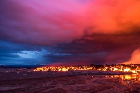 Glowing Lava and Skies at the Holuhraun Fissure, Iceland by Panoramic Images art print