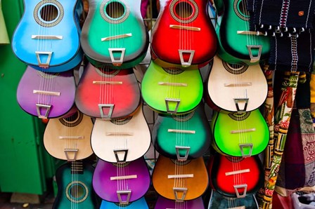 Colorful Guitars, Downtown Los Angeles by Panoramic Images art print