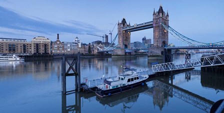 St. Katharine Pier and Tower Bridge, Thames River, London, England by Panoramic Images art print