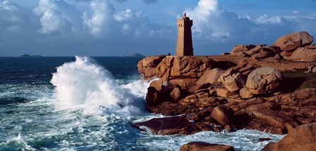 Ploumanac&#39;h Lighthouse, Perros-Guirec, Cotes-d&#39;Armor, Brittany, France by Panoramic Images art print