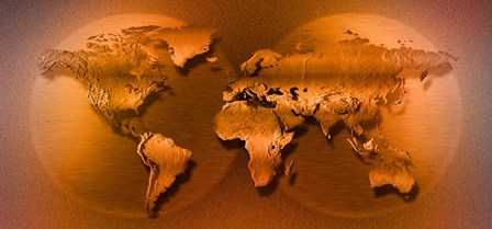 World Map Brown by Panoramic Images art print