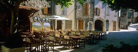 Cafe in a Village, Claviers, France by Panoramic Images art print