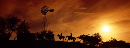 Horse Ride at Sunset, Hunt, Kerr County, Texas by Panoramic Images art print