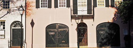 Historic houses in Rainbow Row, Charleston, South Carolina by Panoramic Images art print