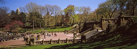 Tourists enjoying at Bethesda Terrace, Central Park, Manhattan, New York City, New York State, USA by Panoramic Images art print