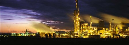 Night Oil Refinery by Panoramic Images art print