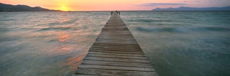 Alcudia Pier at Sunset, Majorca, Spain by Panoramic Images art print