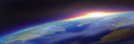 Sun Rising over the Earth by Panoramic Images art print